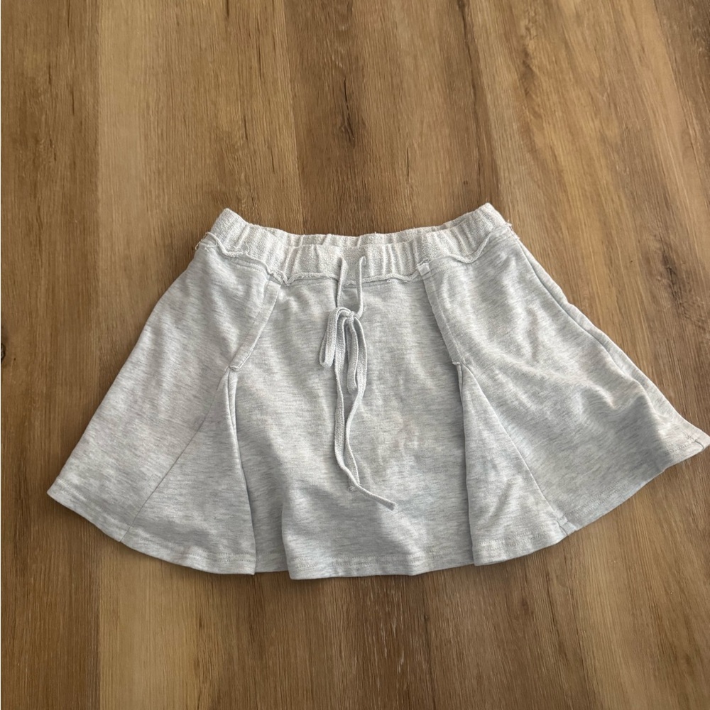 Coco Mcall Shop Gray Flared Skirt with Drawstring